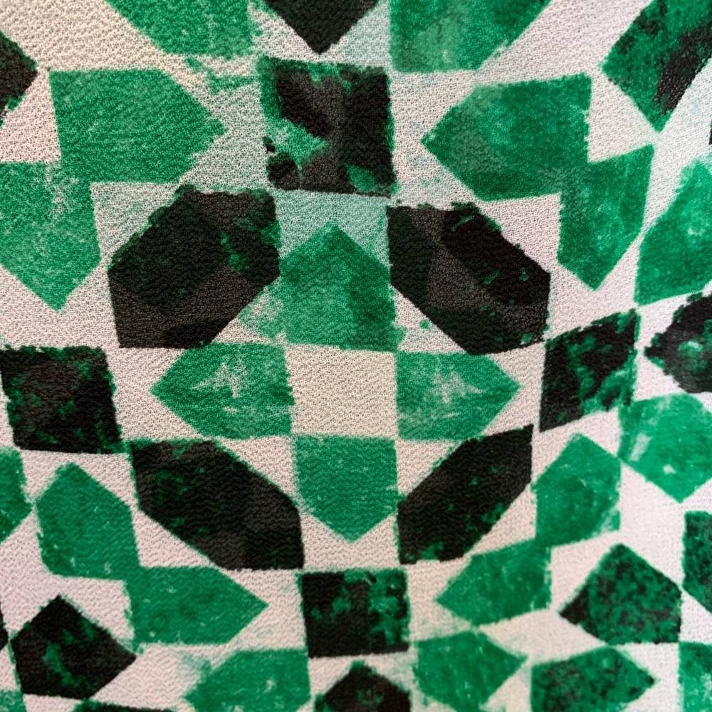 Michael Kors Green Black Print Top S - Picture 3 of 5